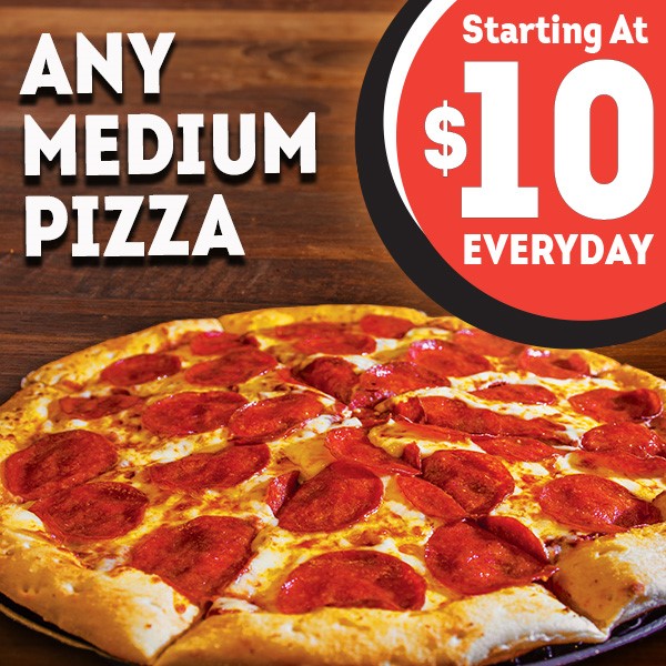 $10 Medium Pizzas